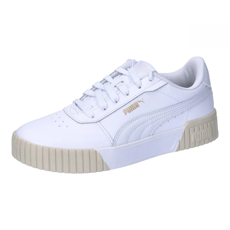 PUMA Women Carina 2.0 Sneaker, PUMA White-PUMA Gold-Alpine Snow, 5 UK