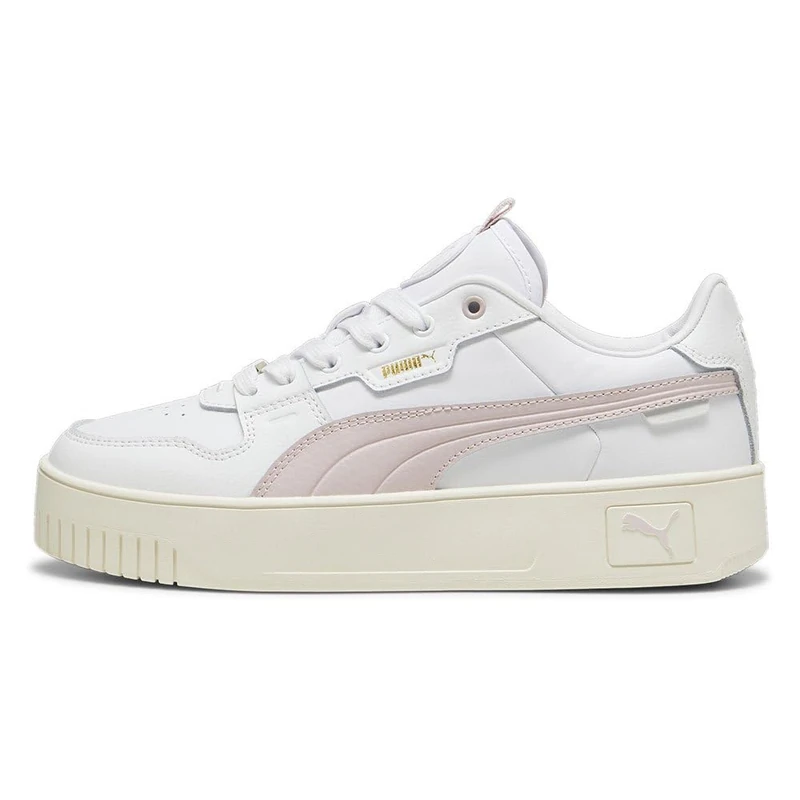PUMA Women Carina Street LUX Sneaker, PUMA White-Mauve Mist-PUMA Gold, 6 UK