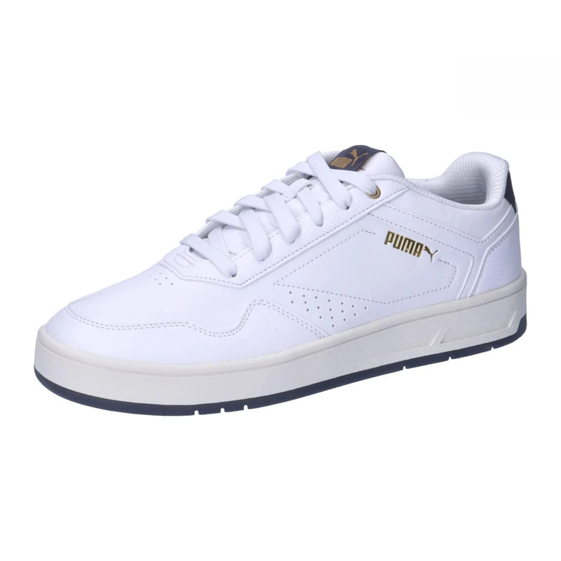 PUMA Unisex Adults Court Classic Sneaker, PUMA White-Galactic Gray-PUMA Gold, 3.5 UK