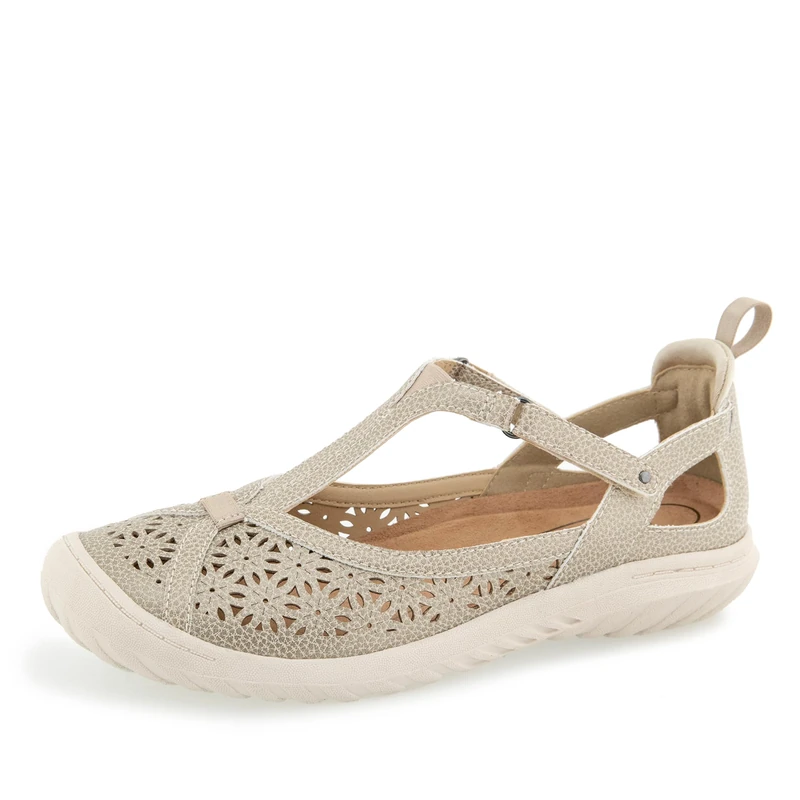 Jambu JBU Womens Daffodil Mary Jane Flats Casual - Off White, Cream Shimmer, 8 UK