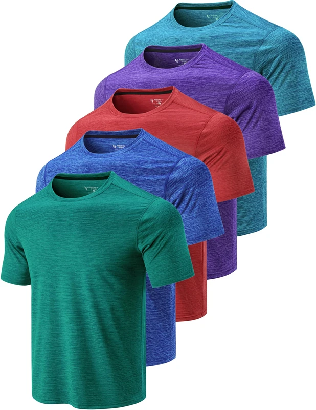 Liberty Imports Athletic Crew Neck Short Sleeve T Shirts Knit Men, Green/Red/Purple/Teal/Sapphire Blue, 4XL