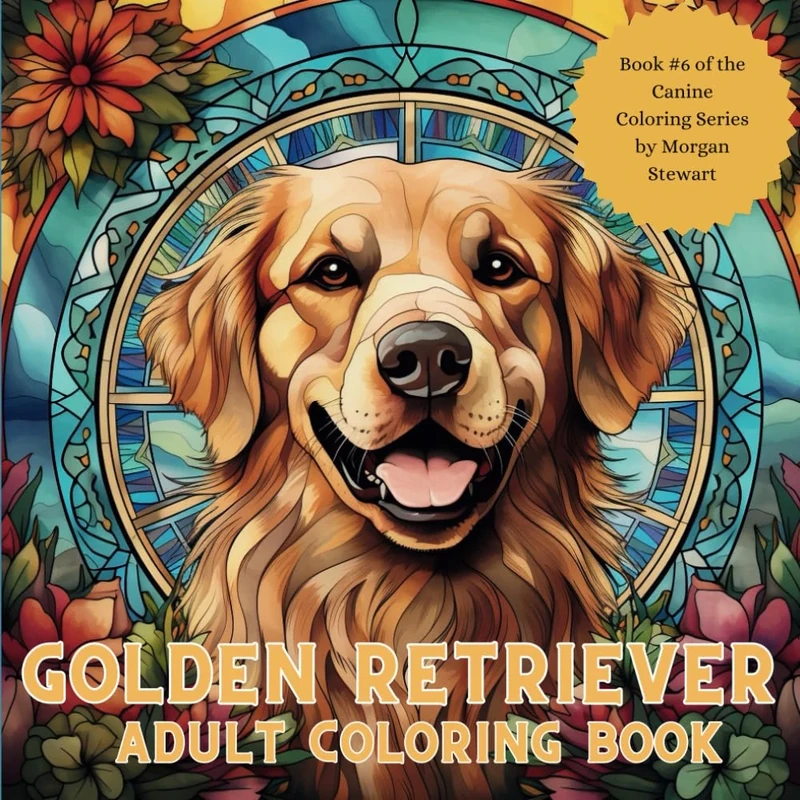 Golden Retriever Coloring Book: A 50-image adult coloring book of the Golden Retriever breed. (The Canine Coloring Series)