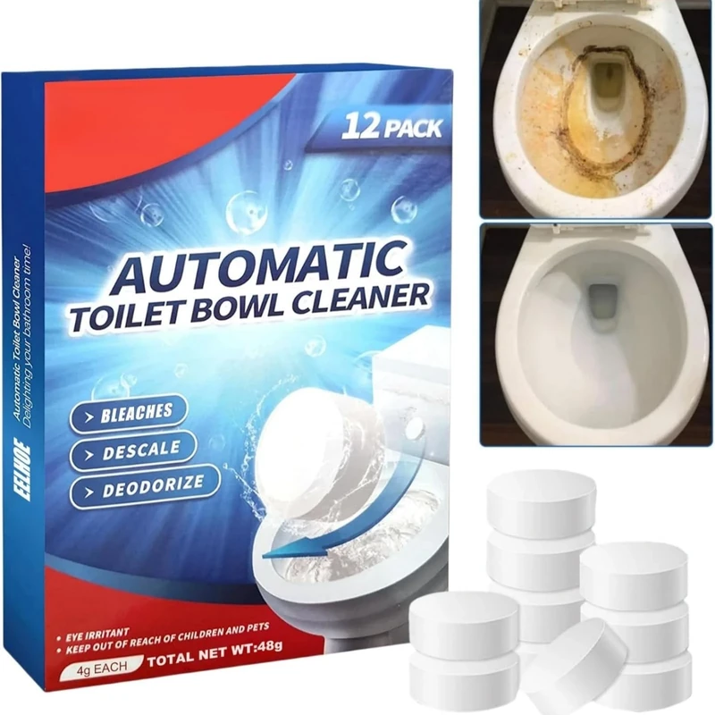 12PCS Toilet Cleaner,Toilet Cleaner Tablets,Toilet Descaler Heavy Duty,Toilet Bowl Cleaner Tablets,Toilet Limescale Remover,Strong T/oilet C/leaner for Stains,Tablet T/oilet Freshener