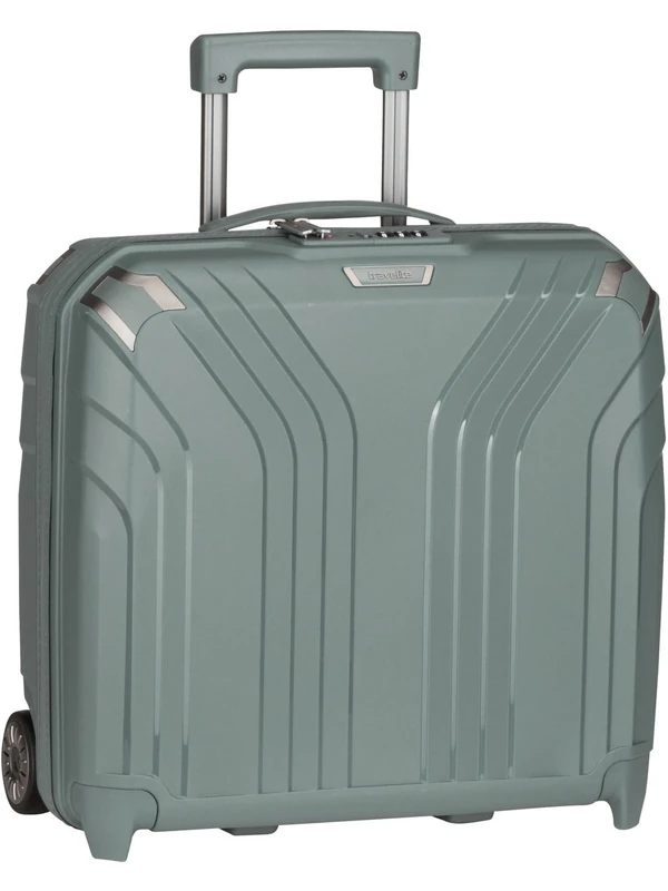 travelite 2-wheel hand luggage hard shell with recycled lining, ELVAA: business trolley with protective corners + clip-on function, 42 cm, 30 liters