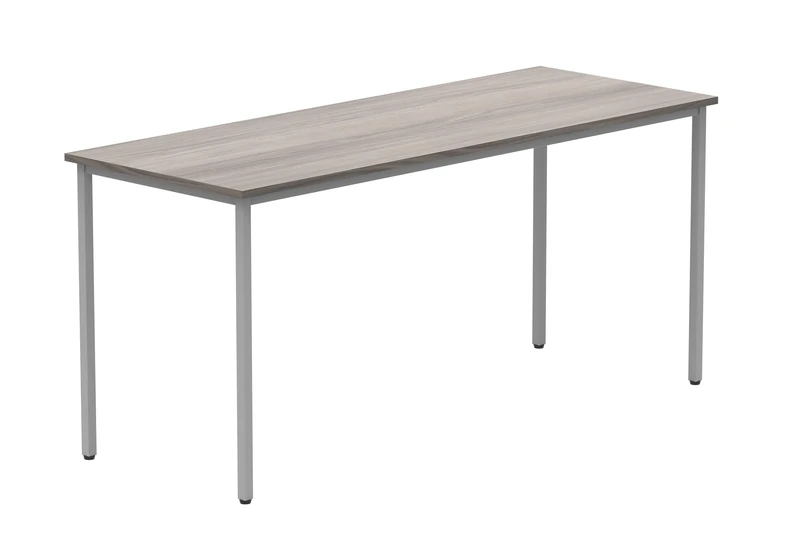 Office Hippo Essentials, Sturdy & Robust Computer, Stylish Home Office, Ideal Desk Table for Any Work Space, Height Adjustable Feet, 5 Year Guarantee, Alaskan Grey Oak, 160 x 60 cm