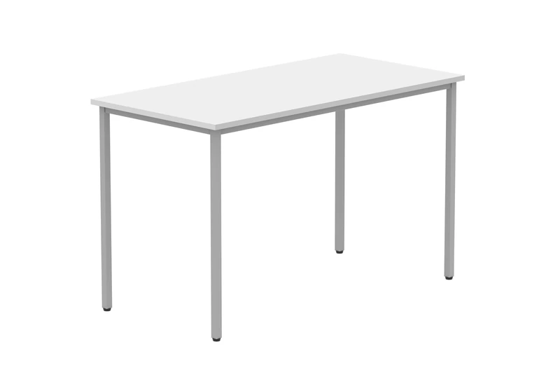 Office Hippo Essentials, Sturdy & Robust Computer, Stylish Home Office, Ideal Desk Table for Any Work Space, Height Adjustable Feet, 5 Year Guarantee, Arctic White, 120 x 60 cm