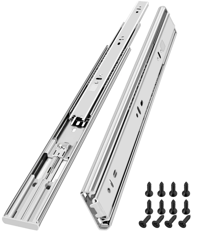 HLC 500mm Soft Close Drawer Runners Cabinet Drawer Slides Heavy Duty 45kg Load Capacity Full Extension Ball Bearing Self Close Slides for Kitchen Cabinet,Bedstand Drawers,Side Mount(1 Pairs，2 Pcaks
