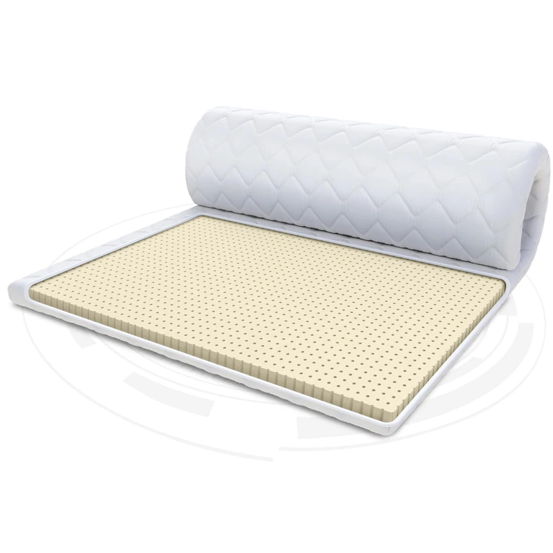 FDM Mattress Topper Latex Max 160 x 200 cm Hardness H3 Height Approx. 4 cm Suitable for Allergy Sufferers Oeko-Tex White