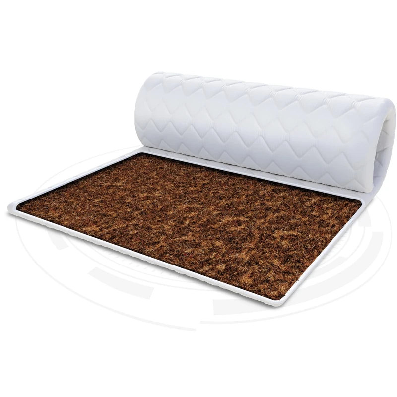 FDM Coconut Mattress Topper 100 x 200 cm Hardness H4 Height Approx. 1 cm Suitable for Allergy Sufferers Oeko-Tex White