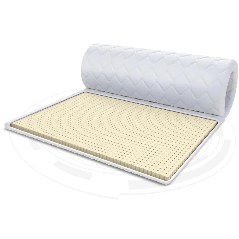 FDM Latex Mattress Protector, 90 x 200 cm, Hardness H3, Height Approx. 2 cm, Suitable for Allergy Sufferers, Oeko-Tex Standard White