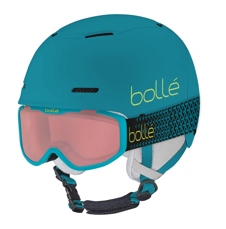 bollé - COMBO | Ski Helmet and Goggles | B-FUN JR ROCKET, Blue & Yellow Matte, Vermillon Cat 2, Small-Medium, Snow Helmets, Unisex, Children