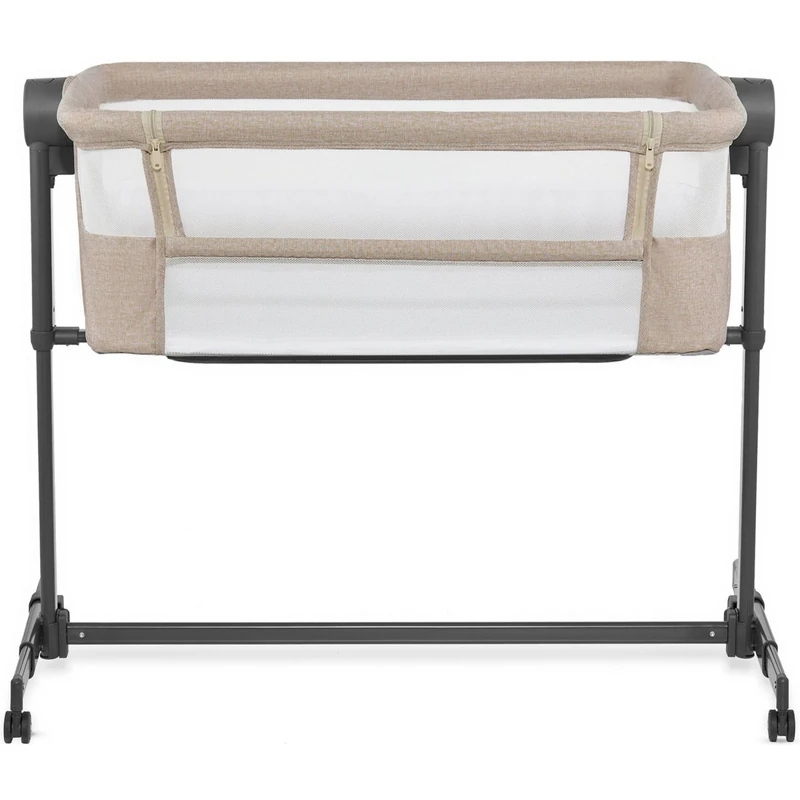 Kinderkraft NESTE UP2 2-in-1 Children's Travel Cot with Mattress Sheet, 5-Level Mattress Height Adjustment, 4 Wheels with Brake, Soft Material, Lightweight Construction