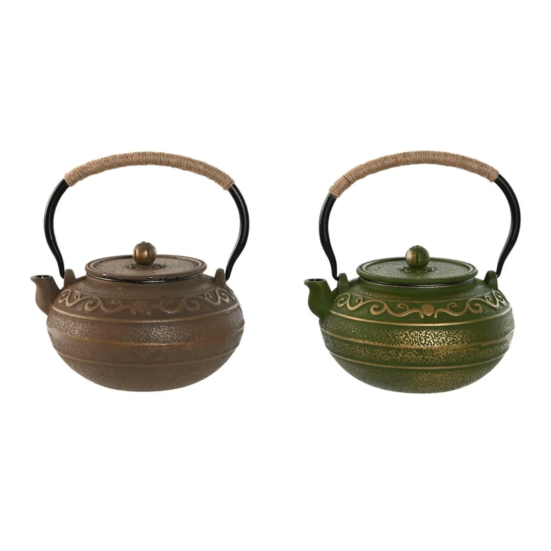 Home ESPRIT Teapot Brown Green Stainless Steel Iron 1.3 L (2 Units)
