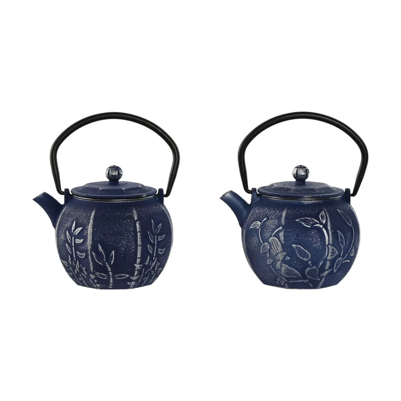 Home ESPRIT Teapot Blue White Stainless Steel Iron 600ml (2 Units)