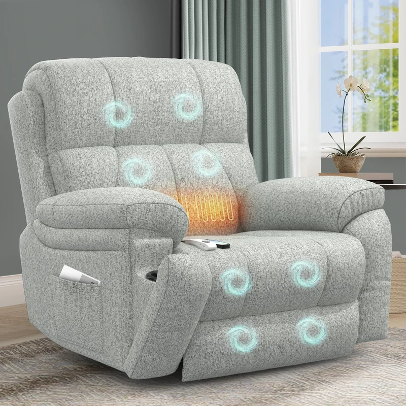 YONISEE Lift Chair Recliners for Elderly, Recliner Chair with Massage & Heat, Extended Footrest, Oversized Recliners Armchair Lounge Sofa with Type C+USB Ports, Hidden Drink Holders, Dual Side Pockets