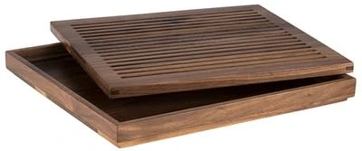 Cutting Board GN 2/3 35,4 X 32,5 CM, H: 3,5 CM Walnut Wood (Oil) with Removable Collector Tray Brand APS ASSHEUER POTT GMBH E CO KG