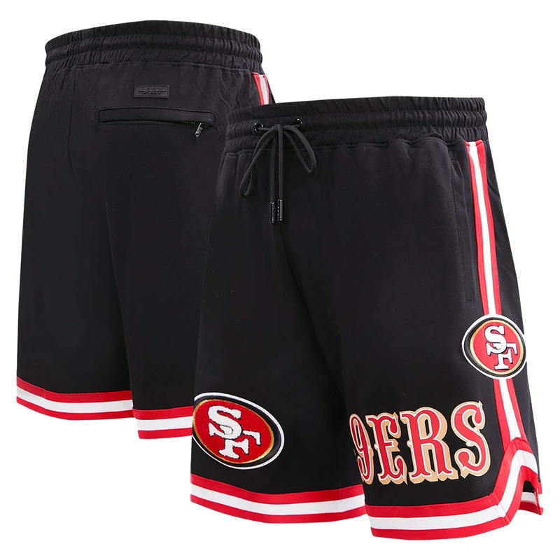 Pro Standard Mens NFL San Francisco 49Ers Classic Chenille Athletic Short Black S - Image 1