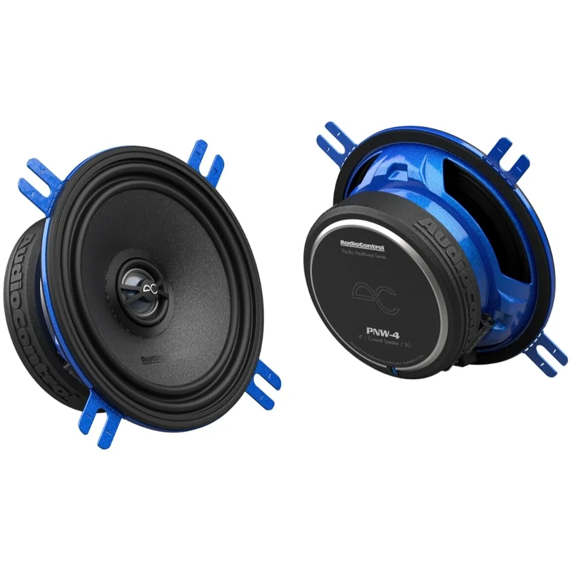 AudioControl PNW-4 Car Audio Speakers, Black with Blue Mounting Brackets