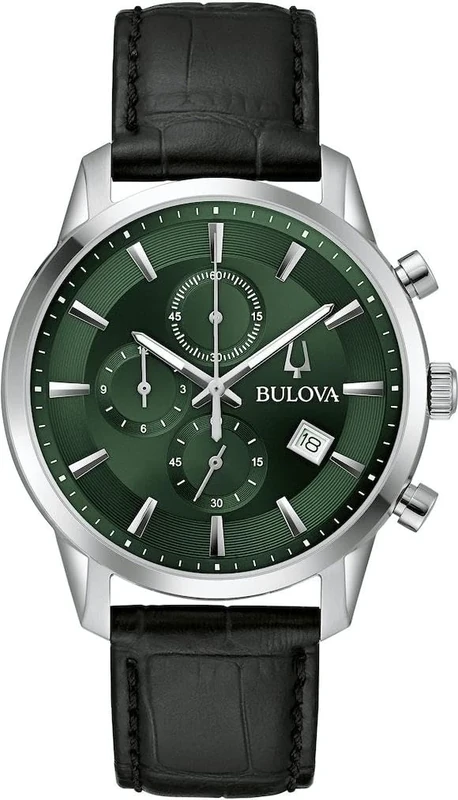 Bulova Analog 96B413, Black/White, Strip