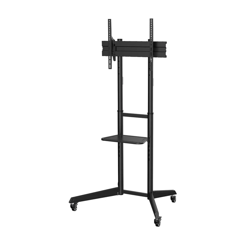 AISENS - FT70TE-211 - Eco Floor Stand with Wheel, DVD Tray for Monitor/TV 50 kg 37-70, Black