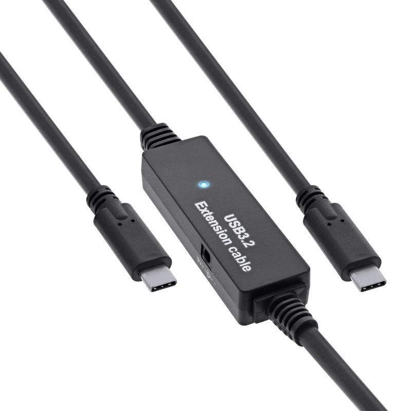 InLine USB 3.2 Gen.1 Active Cable, USB-C Male to USB-C Male, Black, 10 m