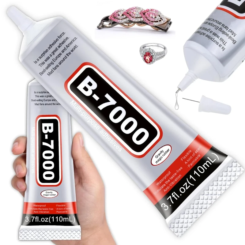 B7000 Super Glue,110ml/3.7oz (1 Pack) Multi Functional Glue Transparent Paste Adhesive Multi-Function Repair Glues Suitable for Phone Jewelry Glass Wood Metal Fabric (110ML-1pcs)