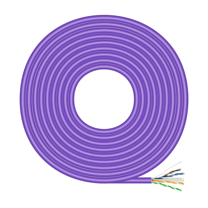 AISENS - A135-0748 - Network Cable RJ45 LSZH Cat.6 UTP Rigid AWG23 CCA (Alloy), Violet, 305M