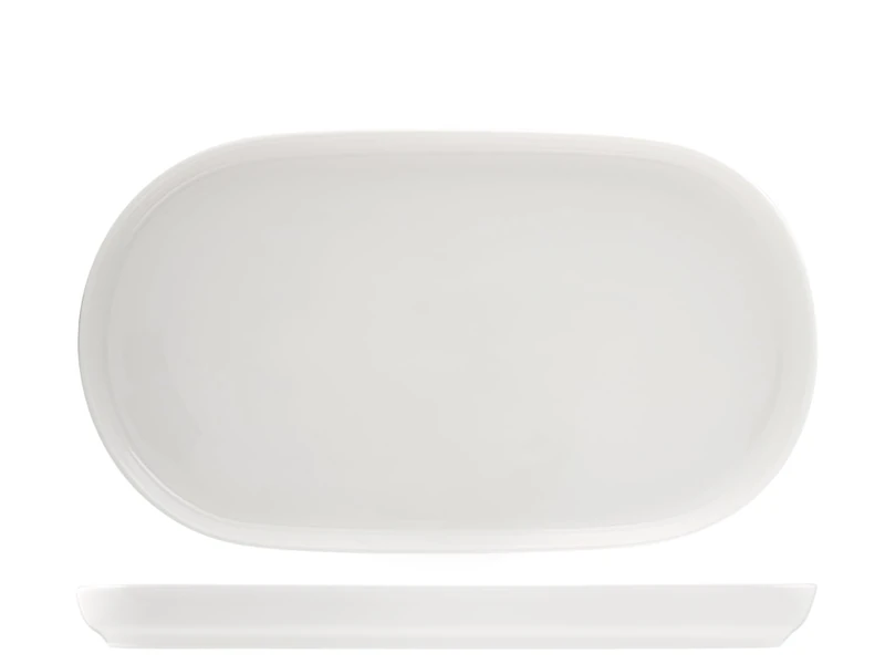 H&H Madrid Set of 6 Porcelain Plates, White, Oval, 31c, - Image 1