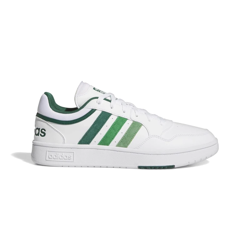 adidas Men's Hoops 3.0 Low Classic Vintage Shoes, Cloud white/collegiate green/GREEN, 4 UK