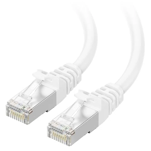 Cable Matters 10Gbps Snagless Shielded Cat6A Ethernet Cable 50 ft (SSTP, SFTP Shielded Ethernet Cable, Shielded Cat6 Cable, Cat 6 Shielded Network Cable) in White