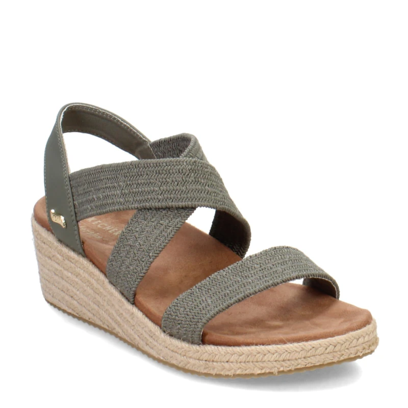 Skechers Women's Martha Stewart Arch Fit Beverlee-Brentwood Wedge Sandal, Olive, 8