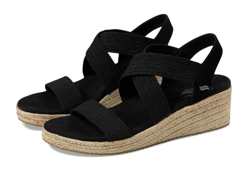 Skechers Women's Martha Stewart Arch Fit Beverlee-Brentwood Wedge Sandal, Black, 9