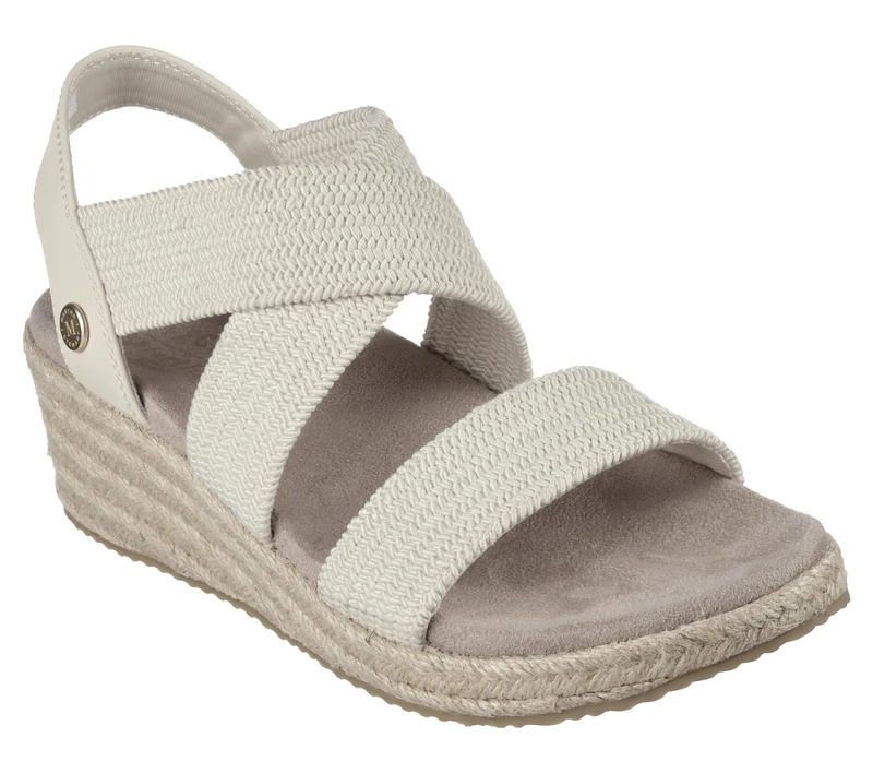 Skechers Women's Martha Stewart Arch Fit Beverlee-Brentwood Wedge Sandal, Off-white, 7
