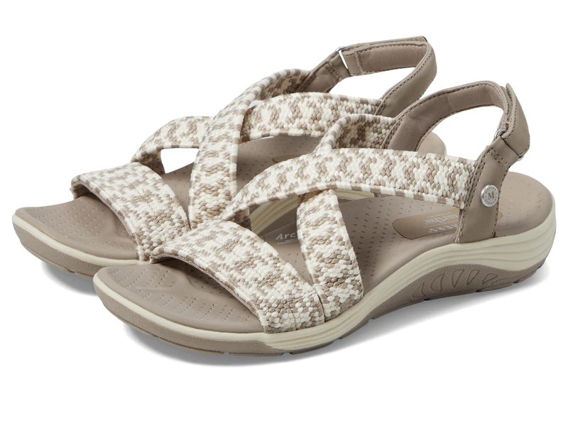 Skechers Women's Martha Stewart Reggae Cup-Coastal Trail Flat Sandal, Taupe Natural, 9