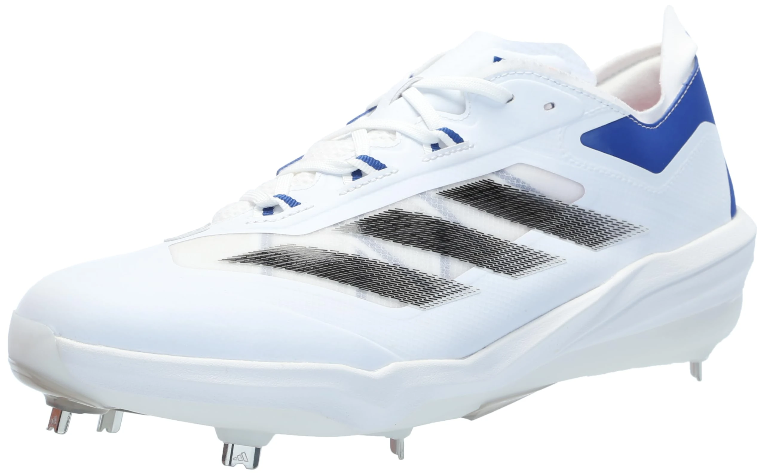 adidas Men's Adizero Impact Baseball Sneaker, White Black Team Royal Blue, 6.5 UK