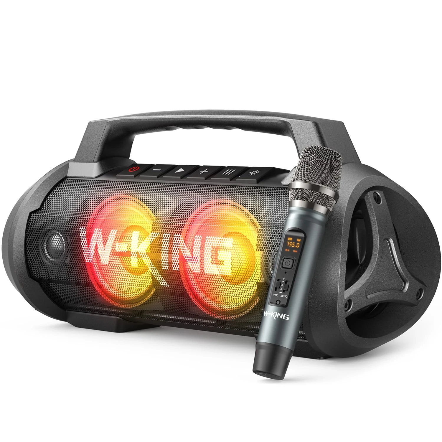 W-KING 70W (120W Peak) Bluetooth Speaker with Microphone, D10 Portable Speaker Loud Punchy Bass/EQ, Party Speakers Wireless Bluetooth Waterproof IPX6/42H Play/Powerbank, Big Karaoke Speaker AUX/TF