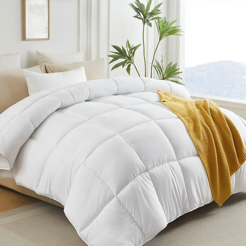 L LOVSOUL Down Alternative Super King Duvet Insert, White, 120x120IN