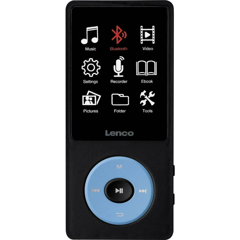 Lenco Xemio-860BU MP3 MP4 Player Bluetooth 5.3 8GB 2.4" TFT LCD Screen 18H Battery Voice Recording Micro SD Up to 256GB - Image 1
