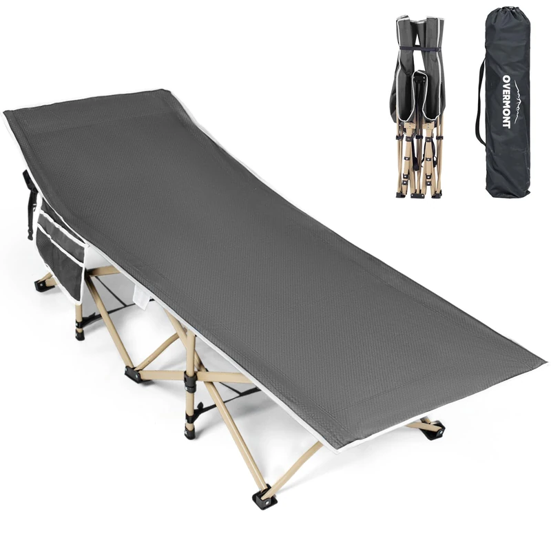 OVERMONT Oversized Folding Camping Bed for Adults,75 * 28" Extra Wide,2400D Oxford fabric,550lbs Load Capacity,Heavy Duty Sleeping Cots with Carry Bag, Portable Travel Camp Beds