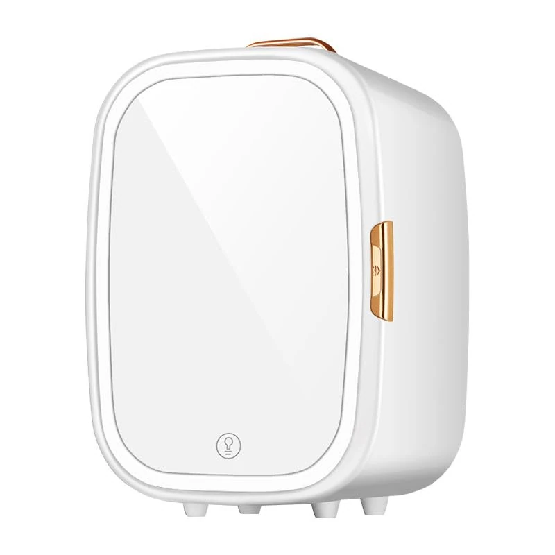 20L Cold Hot Mini Refrigerator, Portable Beauty Makeup Fridge, with Makeup Mirror and LED Light, Adjustable Brightness, AC/DC Powered, Removable Shelves, for Food, Drink, Car, Office, Dormitory