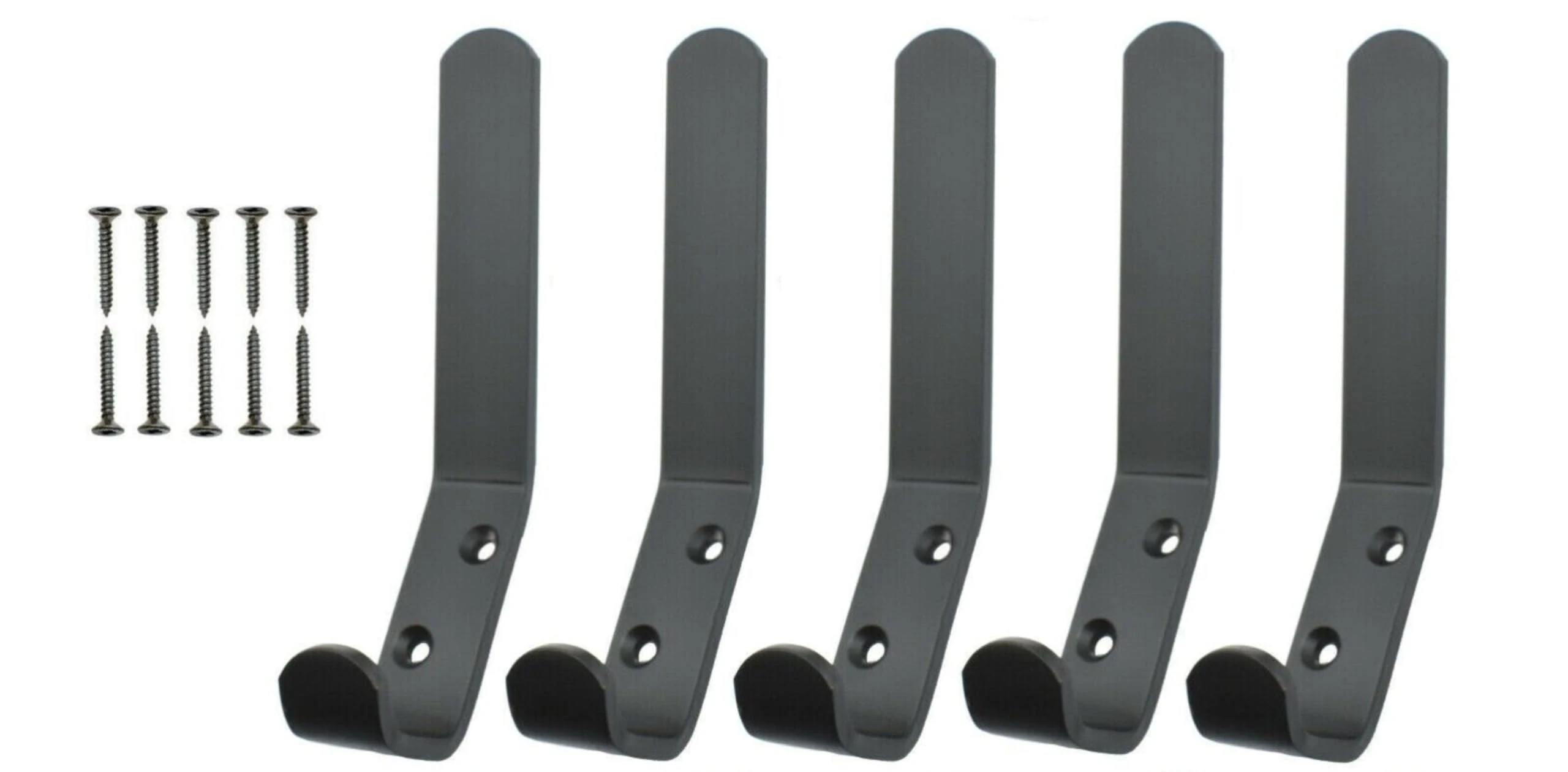 SISI UK Black Coated Double Hat and Coat Hanger Hooks Coat Rack Hooks Wall Mounted 5 Packs Wall Hooks for Hanging Clothes Coat Towel Rope Keys Hats Purse Wall Hangers for Kitchen Bathroom.