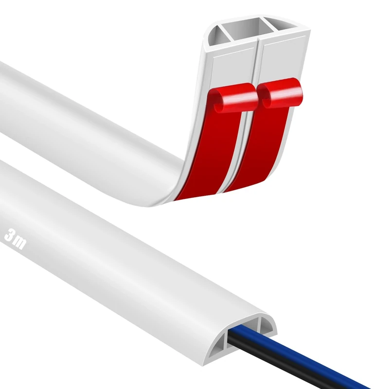 Self Adhesive Floor Cable Protector Wire Cover for Cables 3m floor cord covers for Office Home Factories Garages Flexible Cords Hider on Floor Wall