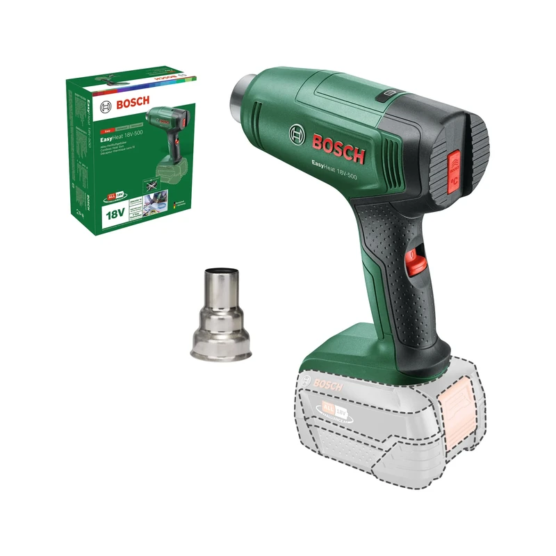 Bosch 18V System Cordless Heat Gun EasyHeat 18V-500 (incl. reducing Nozzle)