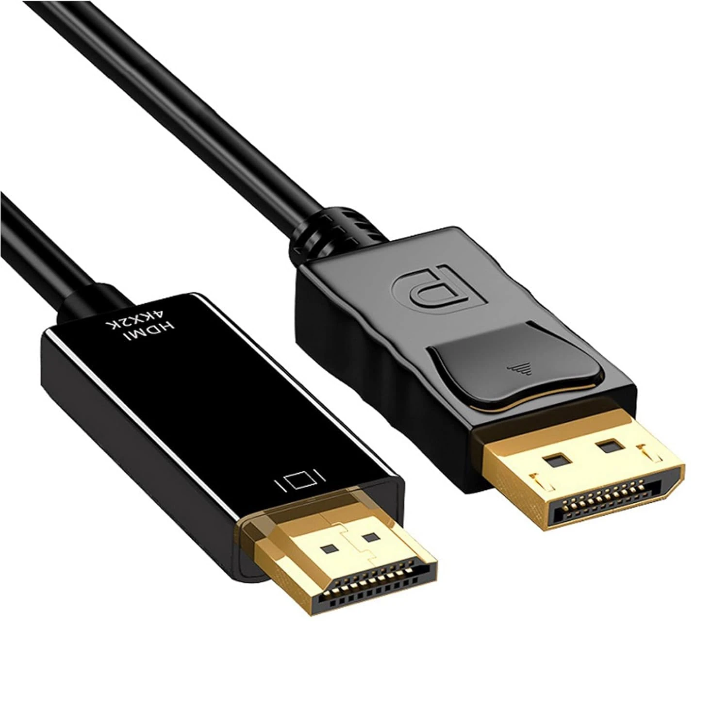 4K DisplayPort to HDMI 1.8M Cable, DisplayPort to HDMI Uni-Direction Cable Gold-Plated Cord for PC TV Monitor Projector Laptop and More(1.8M)