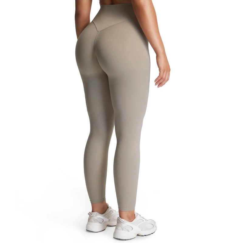 Aoxjox High Waisted Workout Leggings for Women Tummy Control Buttery Soft Yoga Metamorph Deep V Pants 26", Mink, S