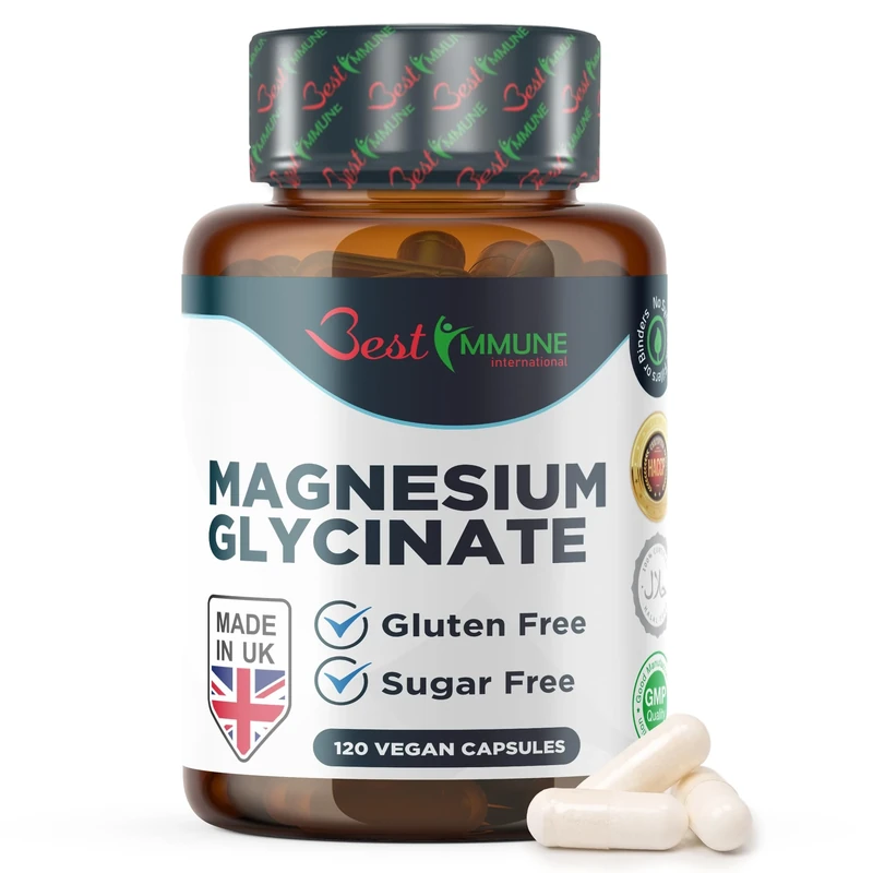 Best Immune, Magnesium Glycinate 1000mg per Serving - High Strength Magnesium Supplement for Absorption Bioavailability - Ideal for Energy Wellness, 120 Vegan Capsules