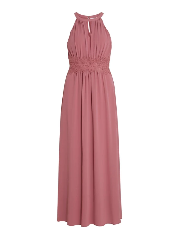 Vila Women's Vimilina Halterneck Maxi Dress-Noos Evening, Mesa Rose/Detail: Elastic, 16