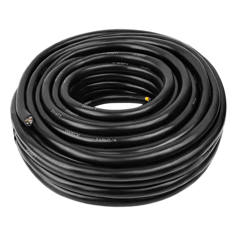 14 AWG 4 Conductor Control Cable - YDDECW 14/4 Wire 100% Pure Copper for Mini Split Air Conditioner & Heat Pump Systems 100FT Heavy Duty Pure Copper