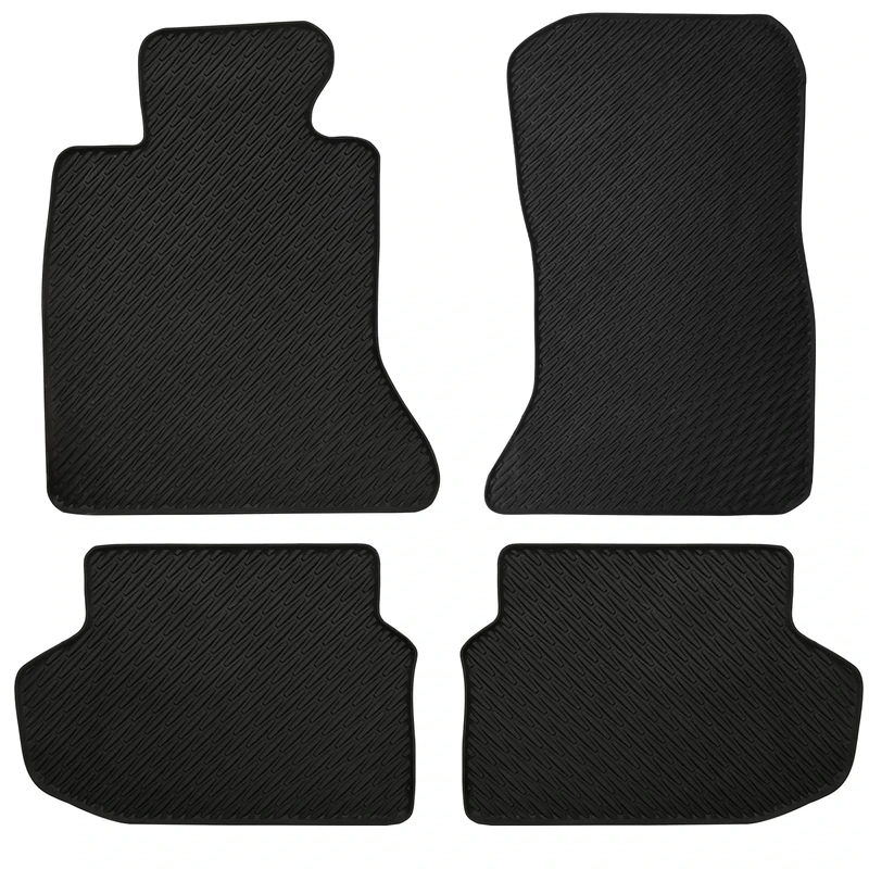 Matericuo Car Floor Mats Custom Fit for BMW F10 5 Series 2011-2016 Full Black Rubber Auto Liner Mats All Weather Protection Heavy Duty Odorless