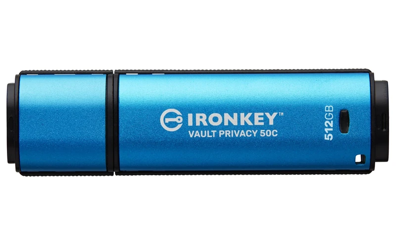 Kingston IronKey Vault Privacy 50 FIPS 197 Certified & XTS-AES 256-bit Encrypted USB TypeC Drive for Data Protection - IKVP50C/512GB